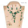 European & American Crystal Gemstone Necklace Set: Exquisite Four-Piece Bridal Clavicle Jewelry for Women