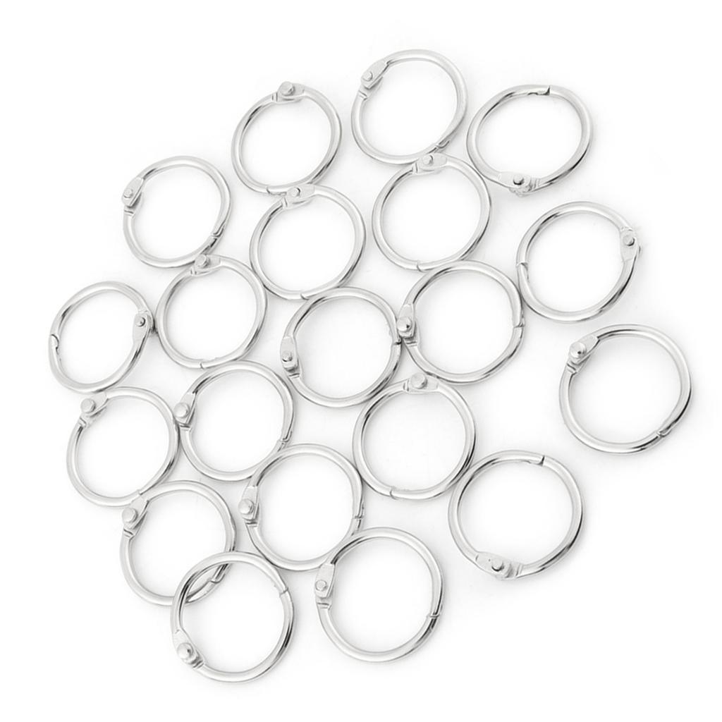 20PCS Metal Hinged Ring Book Binder Split Key Rings Album Scrapbook Loose Leaf Clip (25mm)