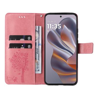 Чехол для телефона Motorola Edge 50 Neo 5G/Moto S50 5G/Thinkphone 25 5G со стендом, рисунком кошачьего дерева, кожаный кошелек, мобильная крышка