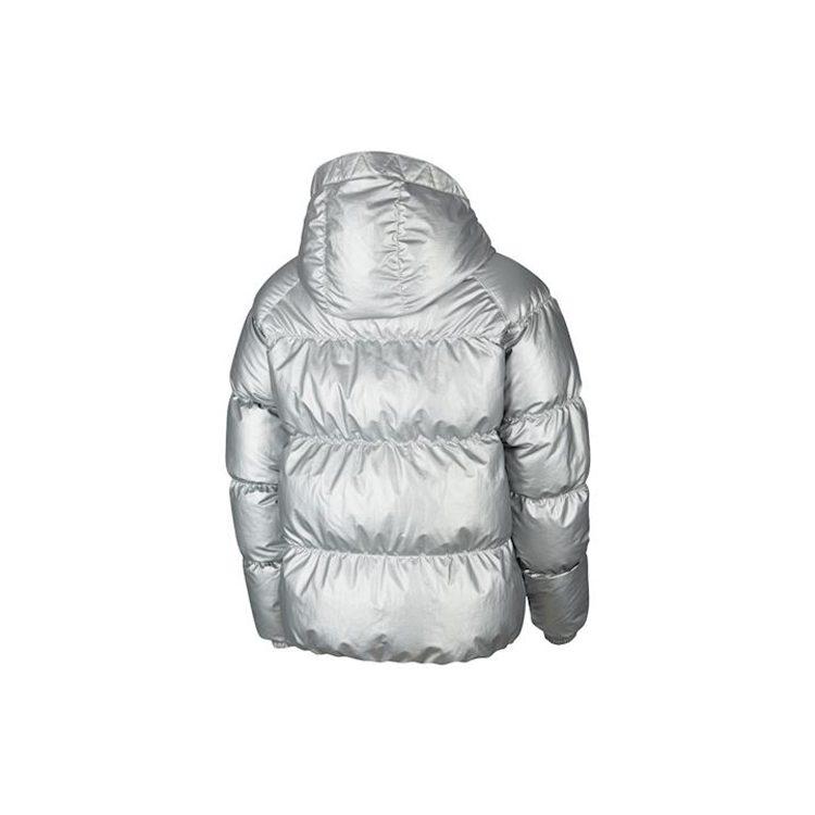 Nike Мужские пуховики Серебристый с капюшоном Умеренный пуховик BV4709-096