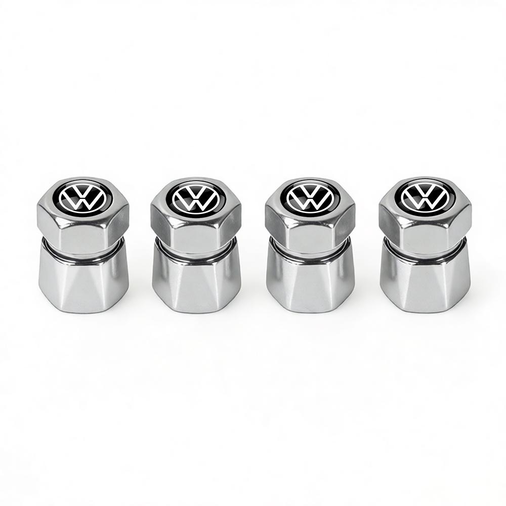 4Pcs Car Styling Wheel Tyre Valve Cap Metal Cover For Volkswagen VW R Caddy GTI Lavida 4MOTION GTD Touran Polo Rline Tiguan Bora