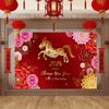 New Style Chinese New Year Decoration Red Gold Photography Background  Cross Border