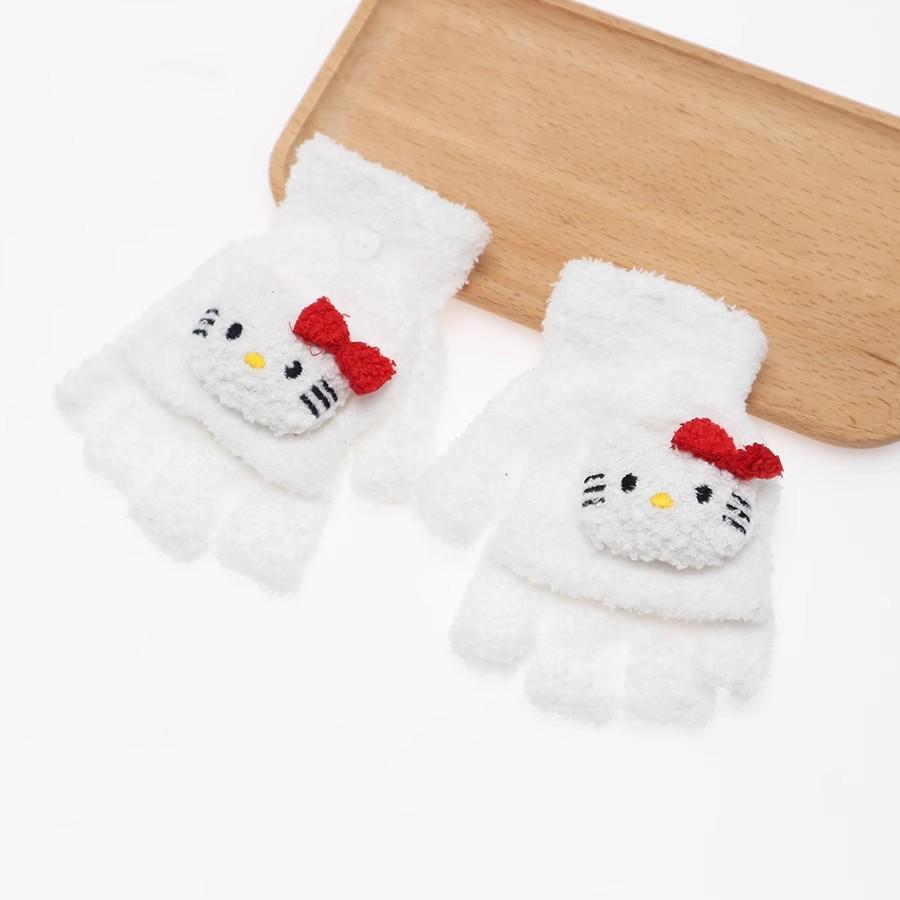 Kids' Winter Fingerless Flip-Top Writing Gloves – Warm Half-Finger Gloves for Boys & Girls