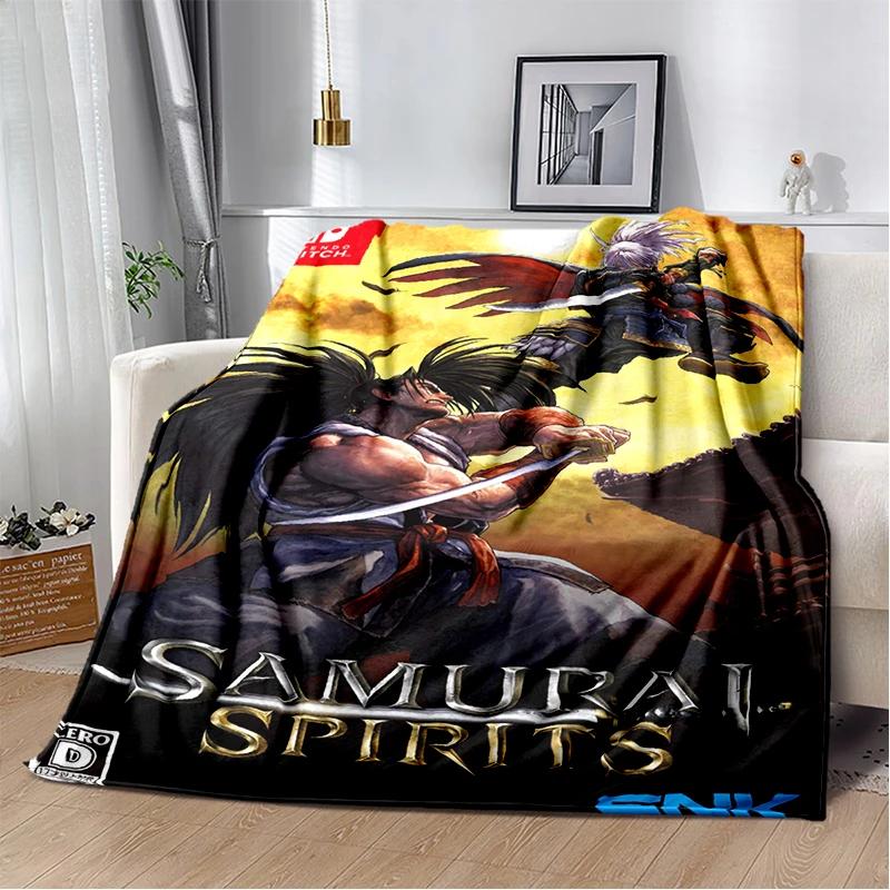 2025 New Style Retro Game Samurai Spirits Shodown Haohmaru Cartoon Blanket,Soft Throw Blanket for Home Bedroom Bed Sofa Kid Gift