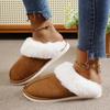Fashion 2025 New Women Slippers Lightweight Casual Indoor Slides Female Thicken Plush Home Shoes Woman Closed Toe Warm Cotton Slippers