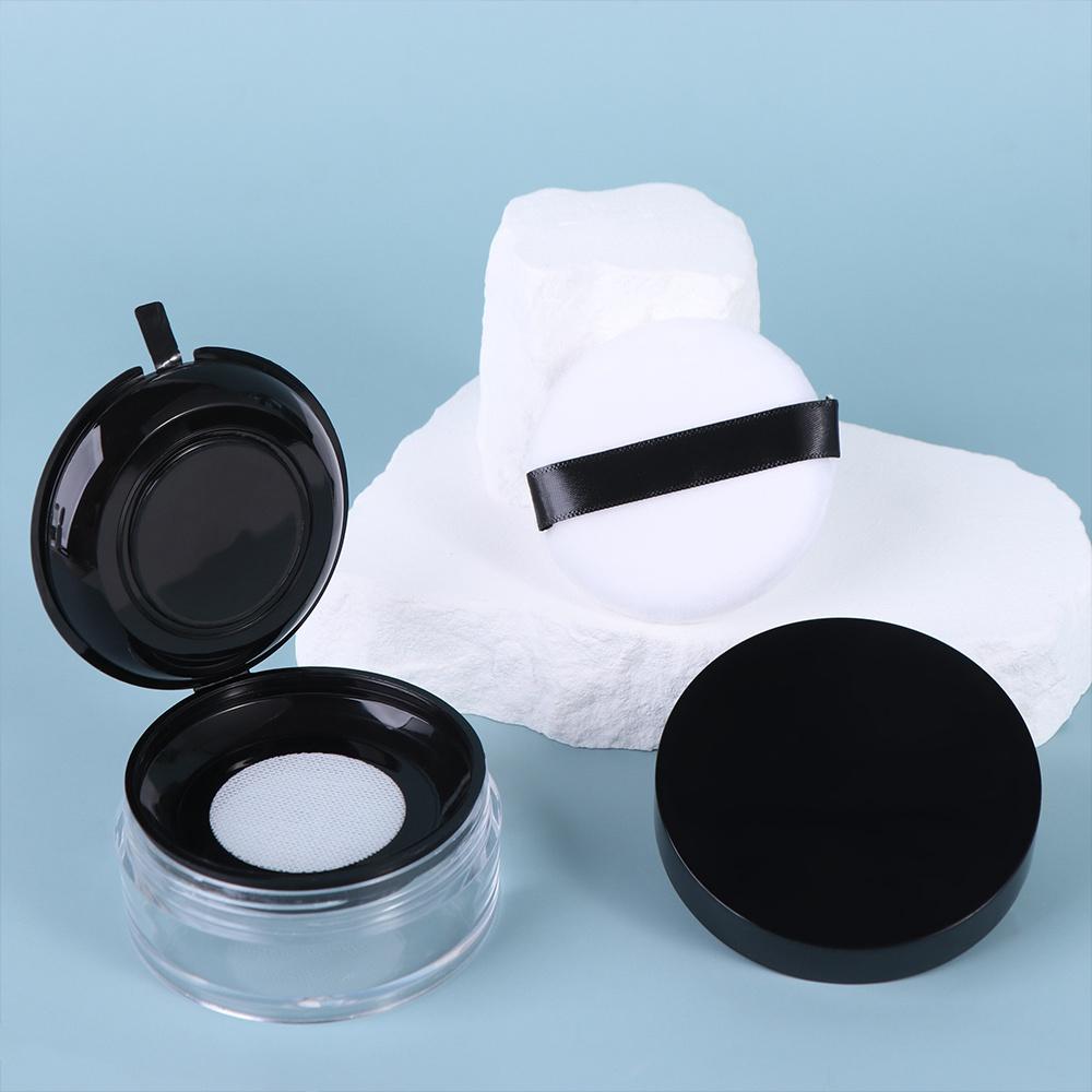 С сеткой для пуховки пластиковый контейнер для косметики пустой футляр для пудры баночка для пудры дорожная косметика
