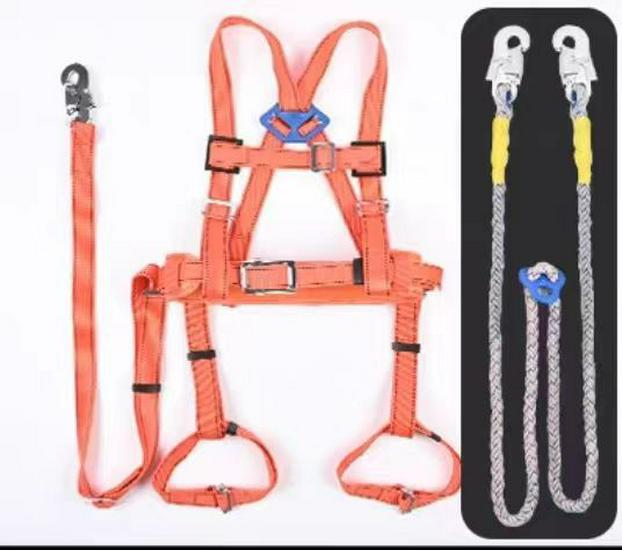 Европейская высотная страховочная привязь для электрика с конструкцией двойной спины и амортизирующей веревкой