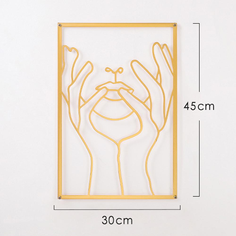 Metal Wall Painting Iron Wall Hanging Decoration Nordic Woman Silhouette Home Decor Macrame Wall Ledges Living Room Decor Gift