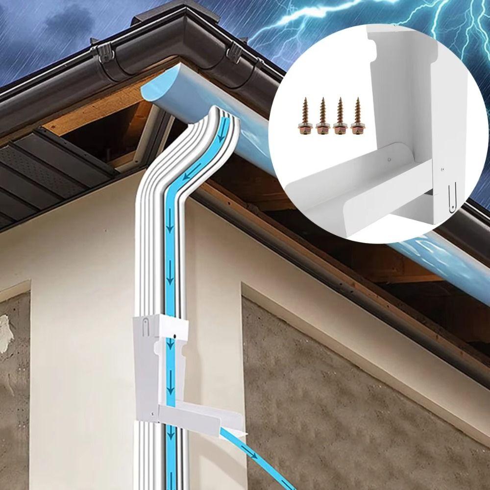 Metal Rainwater Collection Diverter Catching Rainwater Collector Yard Installation