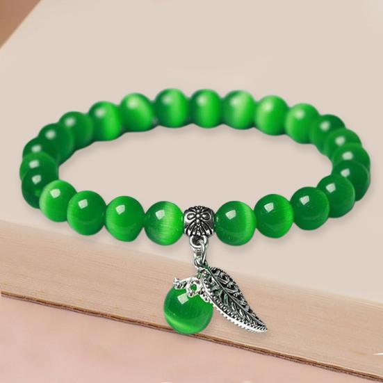 Женский браслет в этническом стиле, гладкая эластичная веревка, полировка ручной работы, украшение, привлекательные опаловые бусины