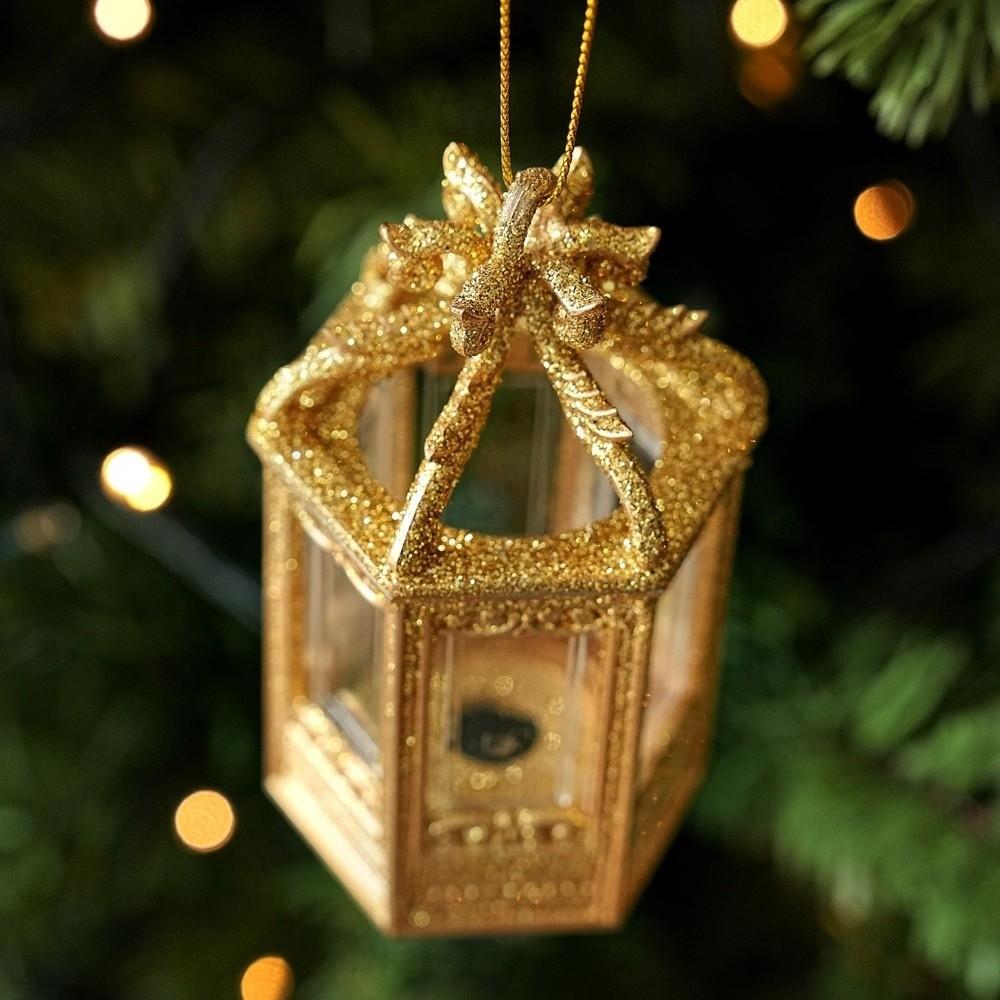 Glitter Finish Christmas Tree Pendant Plastic Holiday Tree Ornament Seasonal Arrangement
