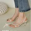 Women's Open-toe Sandals New Summer Fashion Simple Thin Strap Spaghetti Heel Sexy High Heels Back Heel Hundred Comfortable Shoes