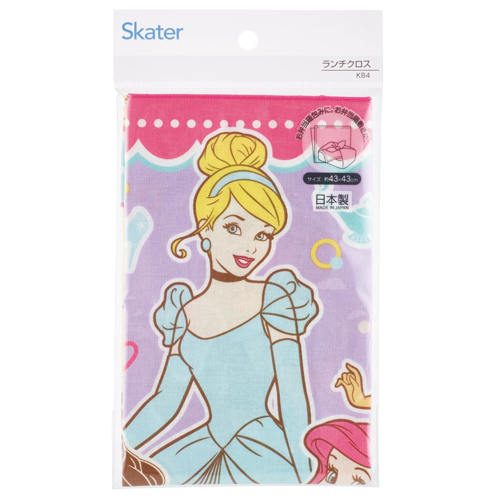 Skater Lunch Cloth for Made in Disney Princess Children's Lunchboxes, 43x43cm, Japan, 24, Girl, KB4-A