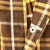 Lee Клетка 70-х годов, рукав 7 минут, рубашка в западном стиле S, коричневый x желтый, старый винтаж, мужская, б/у