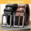 Мужской ремень из натуральной кожи с пряжкой для делового повседневного и пожилого возраста