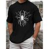 Men Spider Printed T-shirt Man Oversize O-neck Short Sleeve Casual Clothing