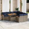 VidaXL Garden Lounge Set 9 Pcs with Grey Cushions Wicker, Outdoor Sofa Set, Corner Sofa Set 3327470