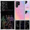 Люби Себя Цветочное Сердце Линия Kpop Чехол для Телефона для Samsung Galaxy S26 S24 S23 Ultra S25 Edge S22 S21 Plus S20 FE + Мягкая Печать S