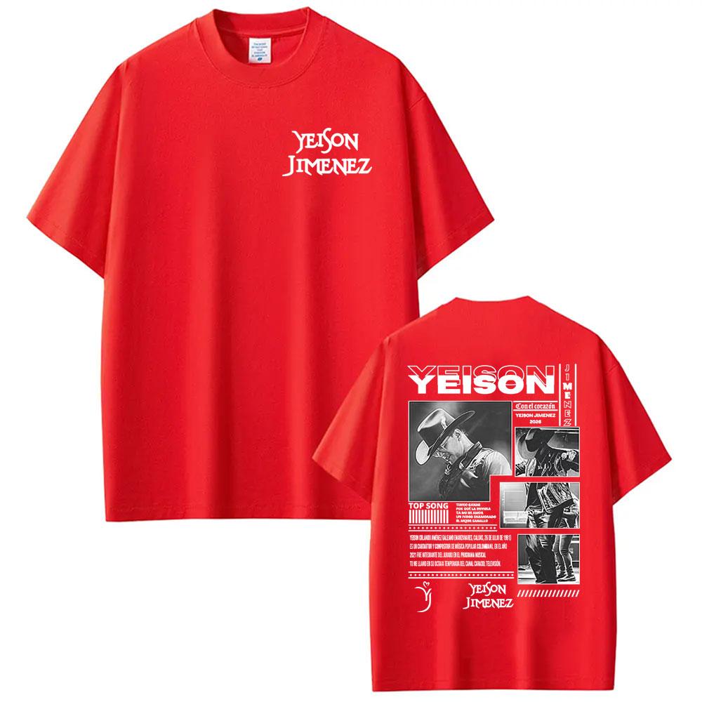 Singer Yeison JiUnisexez Album 2026 Tour Print T Shirts Unisex Women Fashion Hip Hop Gothic Tshirt High Quality Casual Cotton T Shirt