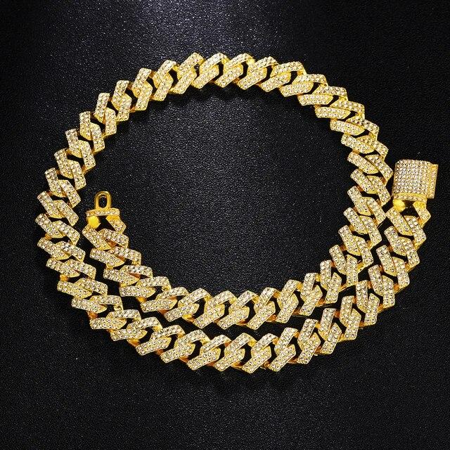 Мужчины Женщины Хип-Хоп 16 мм Iced Out Кристалл Кубинская Цепочка Ожерелье + Набор Браслетов С Разнообразием Стилей Индивидуальные Часы со Стразами