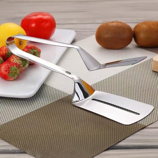 Лопатка-щипцы для барбекю из нержавеющей стали с нескользящей ручкой, жаростойкий гриль-переворачиватель для бургеров, рыбы, блинов, многофункциональный кухонный инструмент