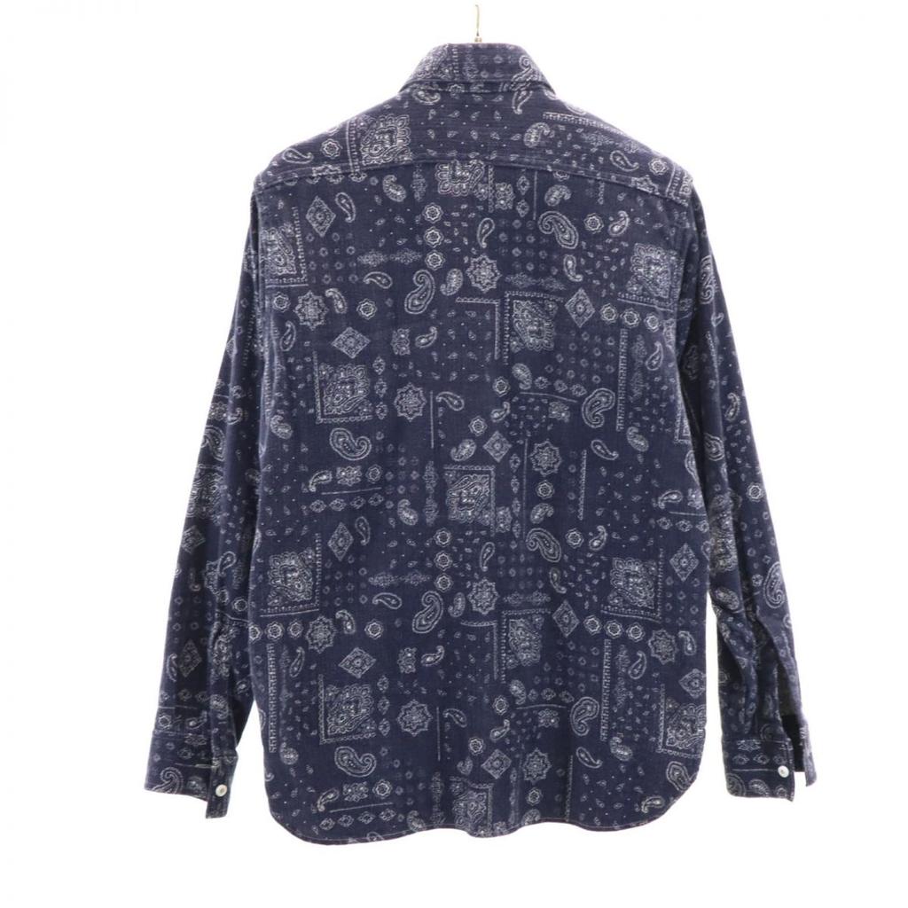 SUGAR CANE Сделано в Японии Toyo Enterprise SC25565 Рубашка с длинным рукавом с узором пейсли Мужская Б/У