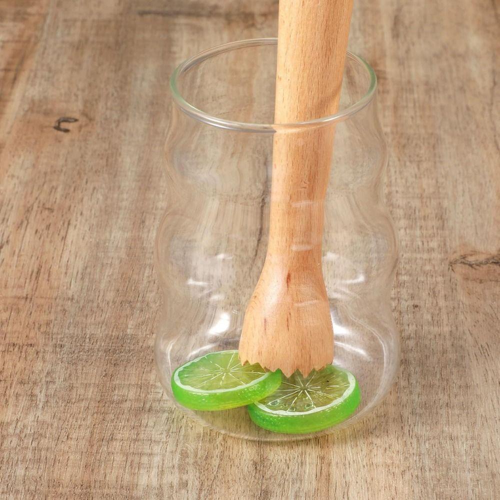Heavy Duty Beech Wood Muddler Food Safe Ice Crusher Fruit Tea Pounding Stick Bar Accessories