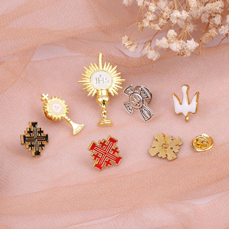 1 шт. католический христианский Иерусалимский крест брошь значок религиозные украшения Halo подарки