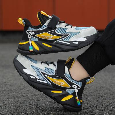 Весенне-осенний школьный сезон кроссовки повседневная обувь обувь для мальчиков средние старшие дети сетка кожа спортивная обувь нескользящая детская спортивная