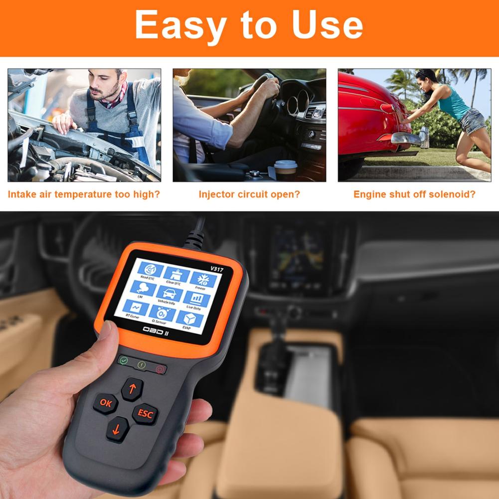 Сканер OBD2 Считыватель кодов OBD и инструменты сканирования Автомобильный диагностический сканер двигателя для всех автомобилей с протоколом OBDII