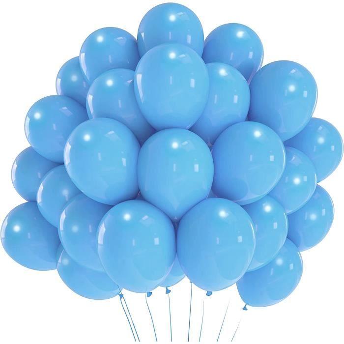 Ballon Baudruche - Bleu Clair - 50 Pièces - 10" (25 cm) - Latex Naturel - Hélium Inclus