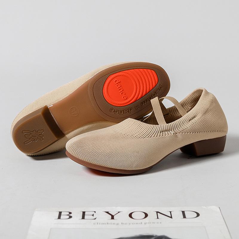 Танцевальная обувь для женщин и взрослых, квадратные балетки для отдыха на открытом воздухе, туфли для танцев в матросском стиле с каблуком, мягкая подошва, танцевальная обувь для практики