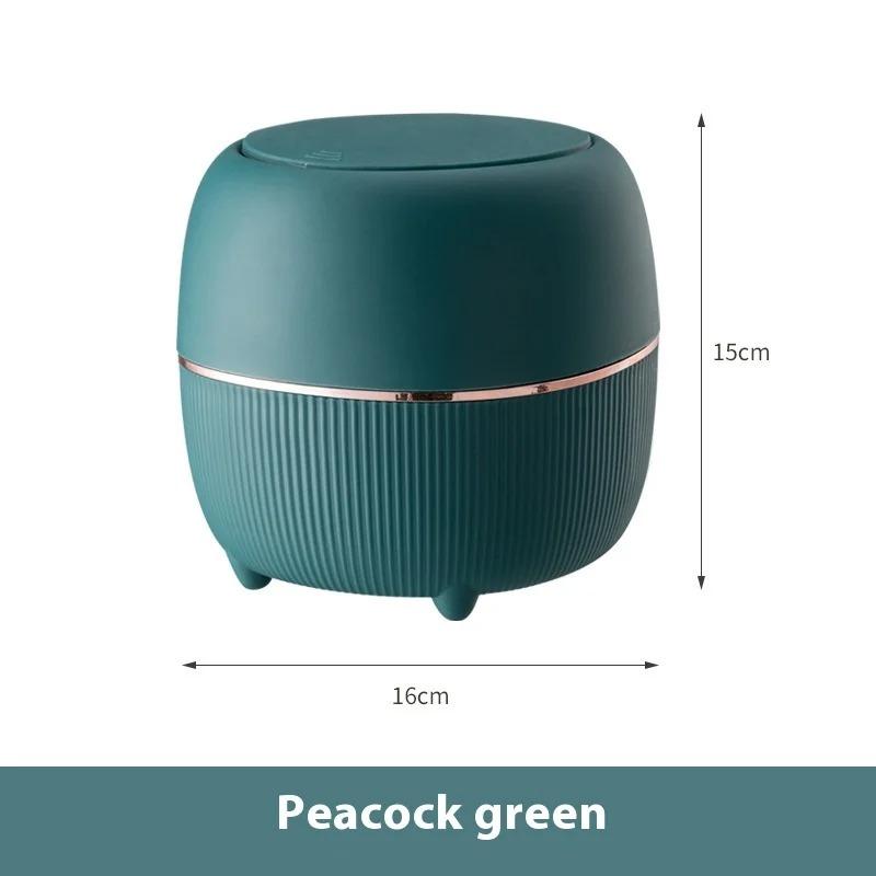 Mini Creative Desktop Trash Desk Light Luxury Pop-up Lid Storage Bucket Kitchen Bedroom Make Up Desktop Rubbish Storage Bucke