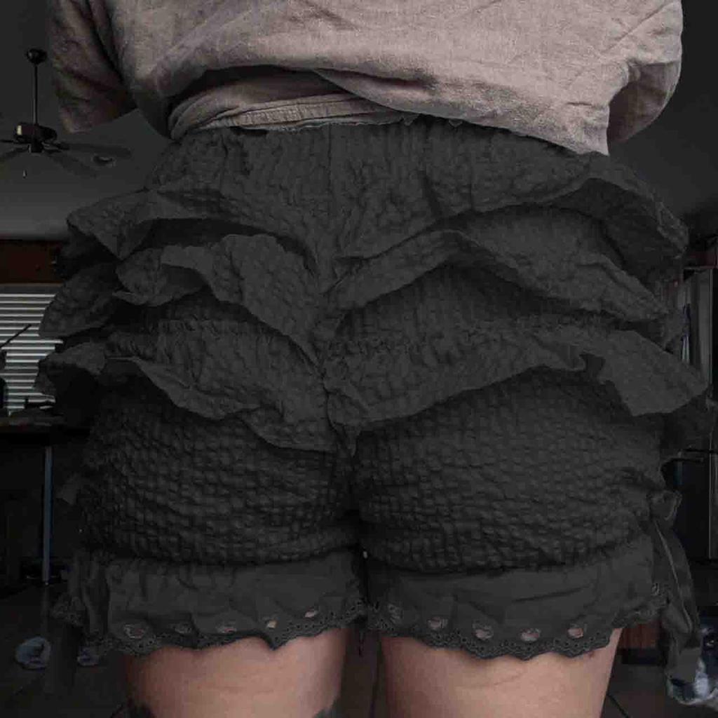 Женские шорты, однотонные, плиссированные, шорты поверх шорт с основой из слоистого материала