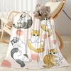 Cats In A Garden Flannel Blanket,Lightweight,Office Blanket,Sofa Blanket,Comfortable Blanket