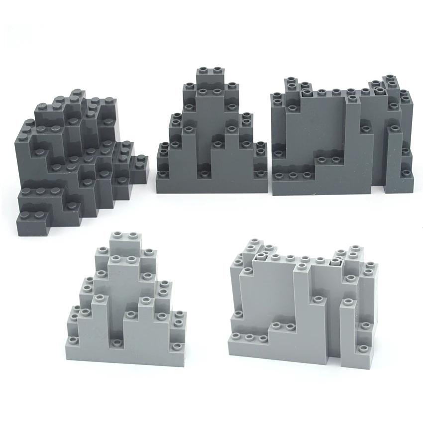 MOC Rock Panel Rockery Mountain DIY City Street View Строительные блоки Hill Stone Bricks Совместимость с 23996 частицами