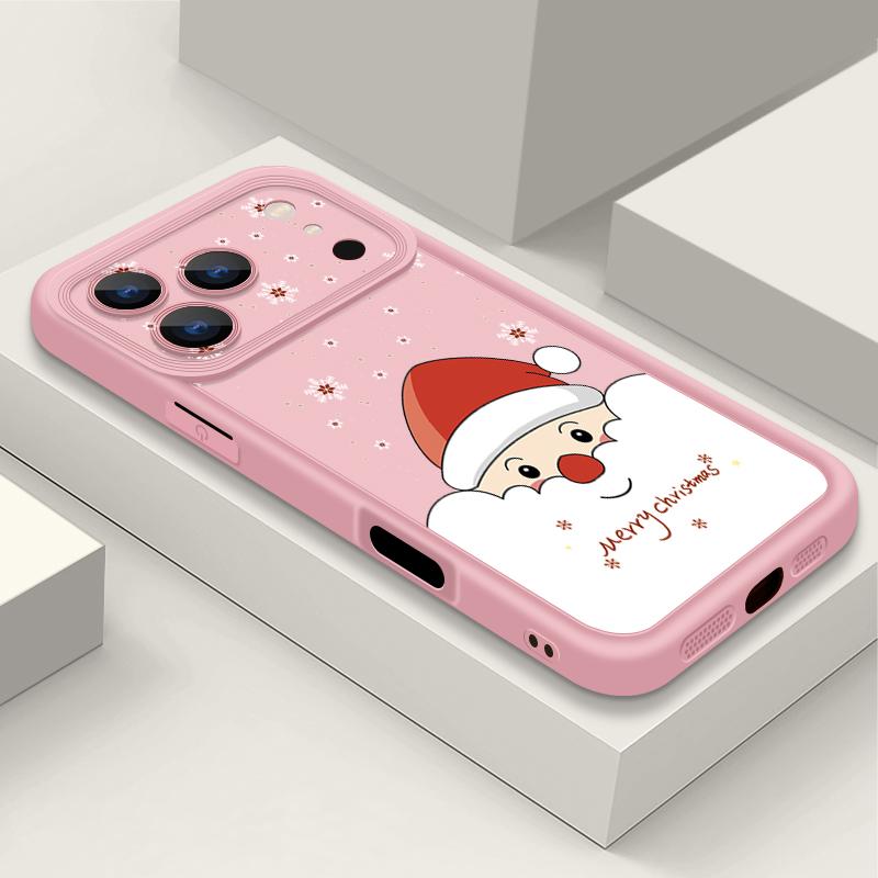 Противоударный мягкий силиконовый чехол из ТПУ Funda для iPhone 17 Air 16e 16 15 14 Pro Max 13 17 Pro Max 17 Pro 17 Чехол с рисунком Санта-Клауса