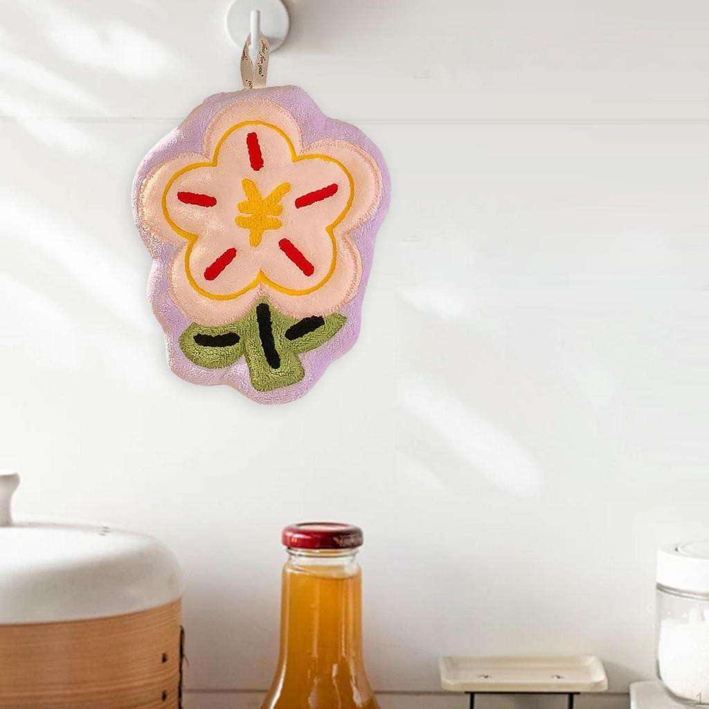 Полотенце для рук из кораллового флиса с петлей для уборки, небольшие многоразовые полотенца