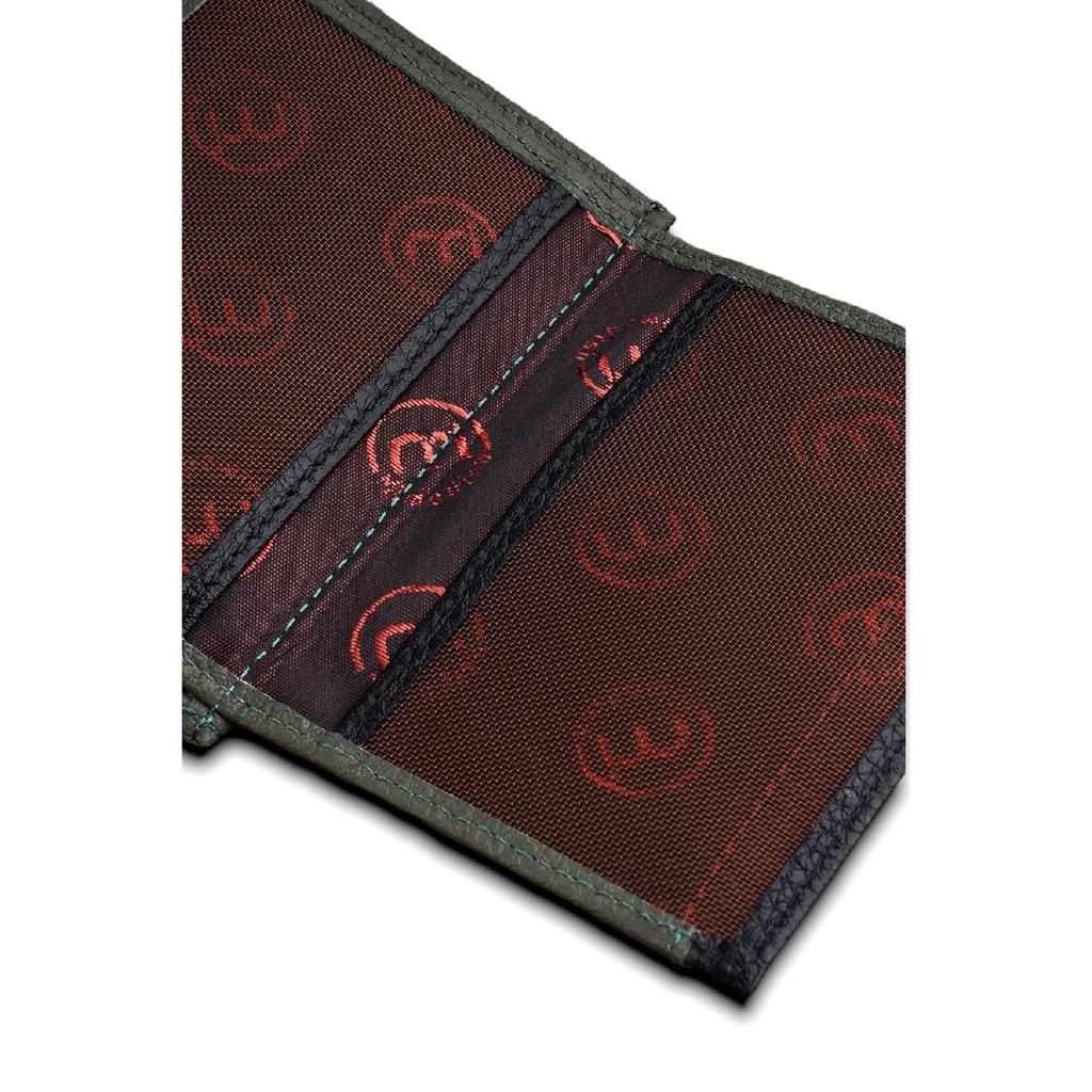 Роскошный мужской кошелек цвета хаки Camel с монетными глазами