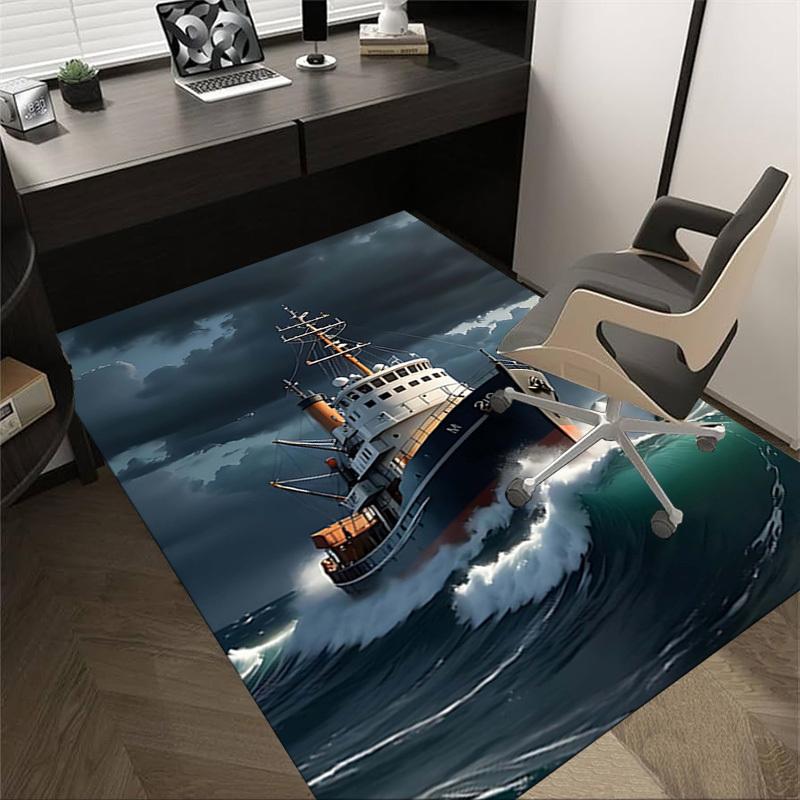 1PC ship ocean Non-Slip Floor Carpet Compatible for Office&Living Room&Bedroom&Dining room - Flat-Weave Machine-O343