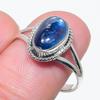 Натуральный голубой кианит драгоценный камень ручная работа 925 чистое серебро ювелирное изделие кольцо размер 9 W4a35