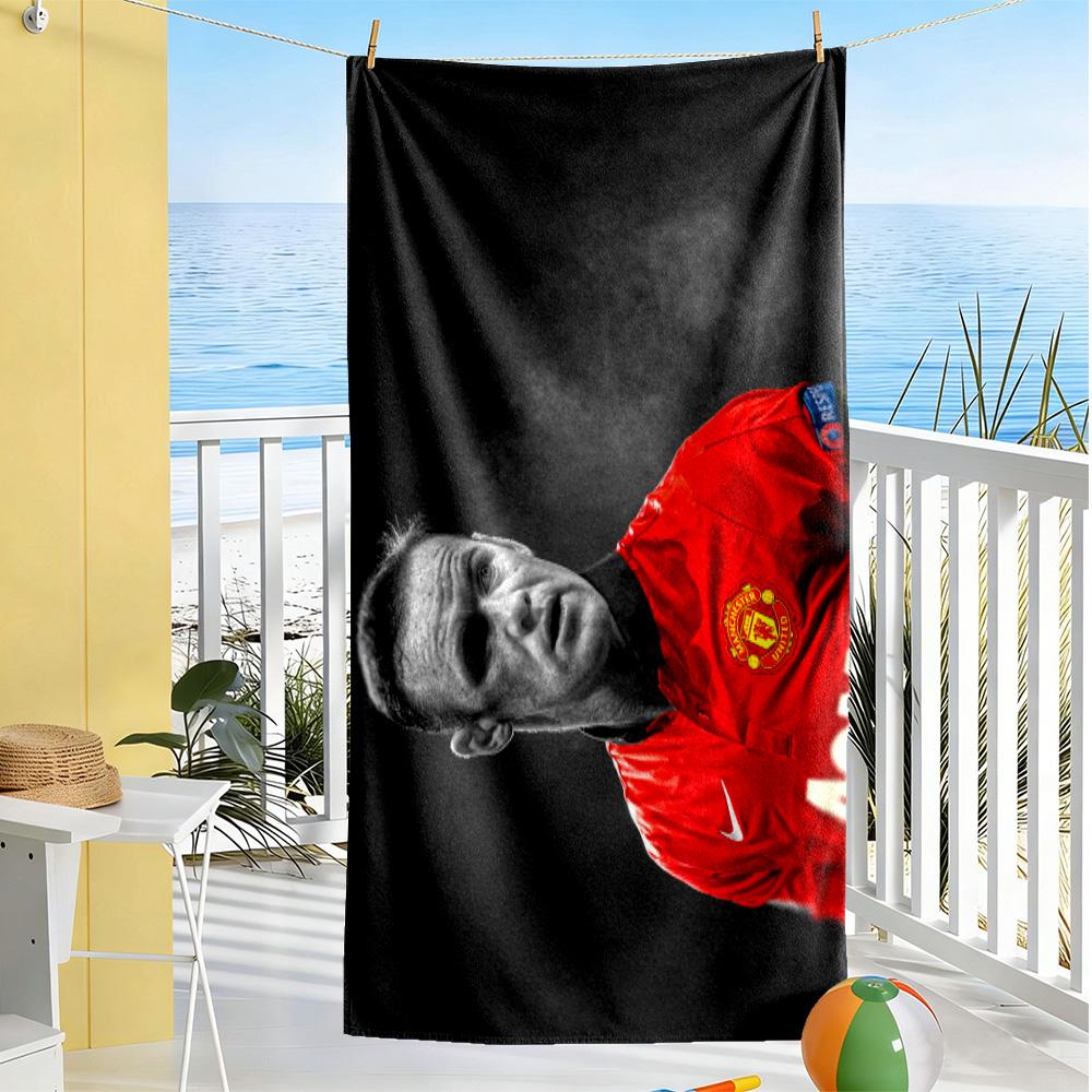 Wayne Rooney Manchester Beach Towel Super Soft & Absorbent Comfortable Lightweight Perfect for Traveling Yoga Camping and Swimming