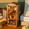 Набор для создания DIY книжного уголка Деревянный мини-кукольный домик 3D-модель-пазл Вставка в книжную полку Ретро-декор для книжного уголка Для подарков Серия «Книжный магазин»