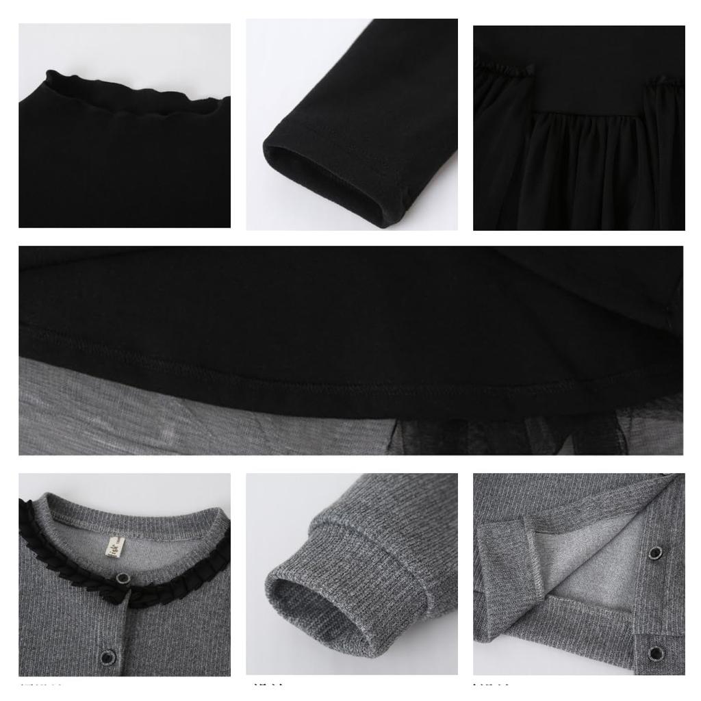 HOLRAFAN Graduation Suit Formal Long Set for Cute Dress for Entrance Everyday Entrance Memorial and and Winter Size Dress, Children's Dress, Sleeve,