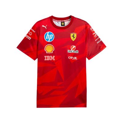Puma Scuderia Ferrari HP 20-я годовщина Красная реплика Принт Футболка с круглым вырезом Мужские топы 763956-01