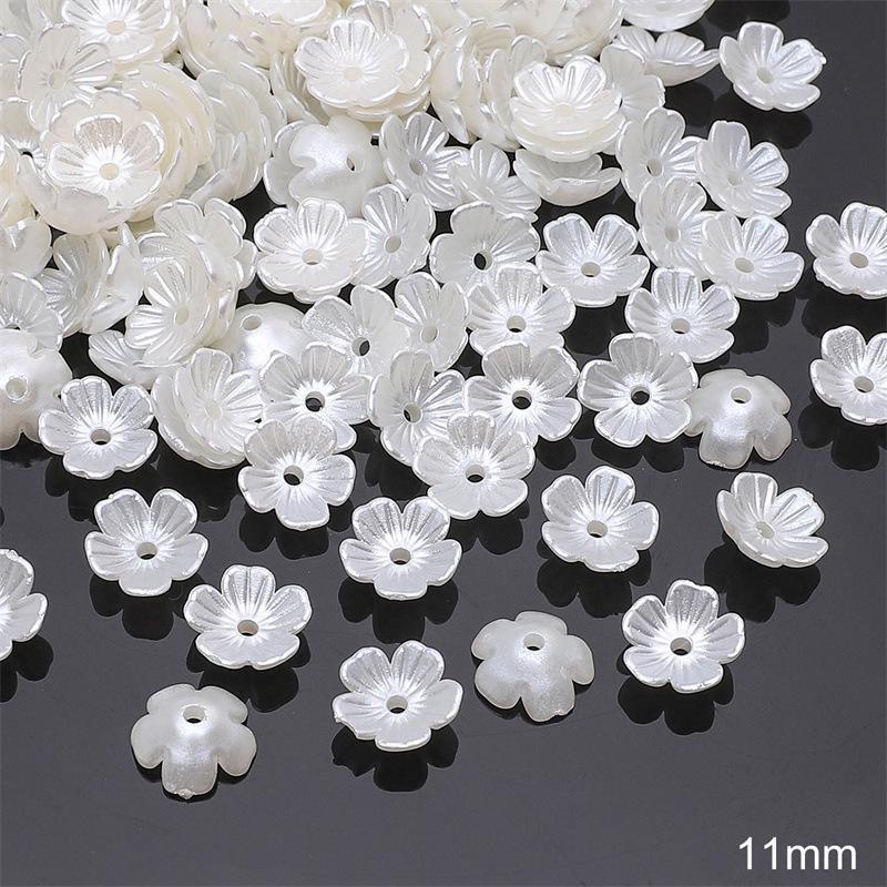 Handmade ABS Imitation Pearl Spacer Beads: Petal Design for DIY Bracelets, Necklaces, Earrings, and Clothing