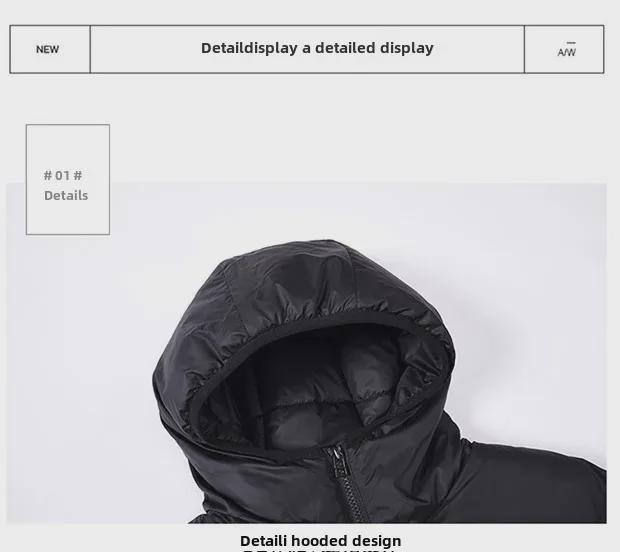 Мужская модная зимняя хлопковая куртка с капюшоном - большой размер