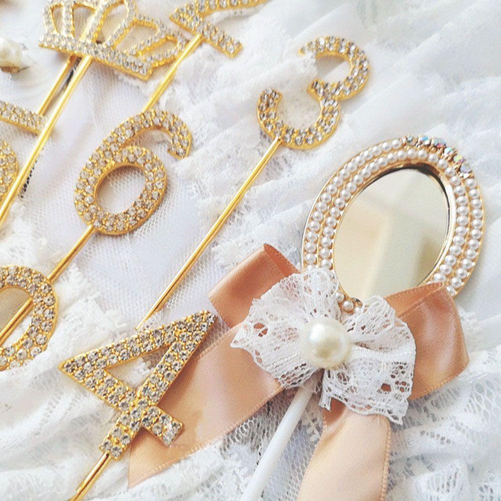 Золотая С Днем Рождения Украшение для вечеринки с бриллиантами Свадебные принадлежности Украшение для кекса на торт