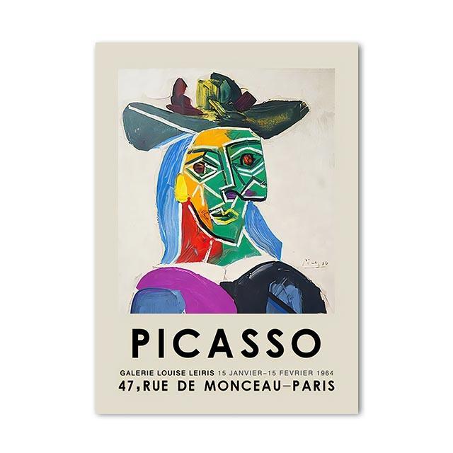 Выставка «Абстрактная девушка Пикассо» Красочные современные плакаты и гравюры, настенные росписи и картины маслом