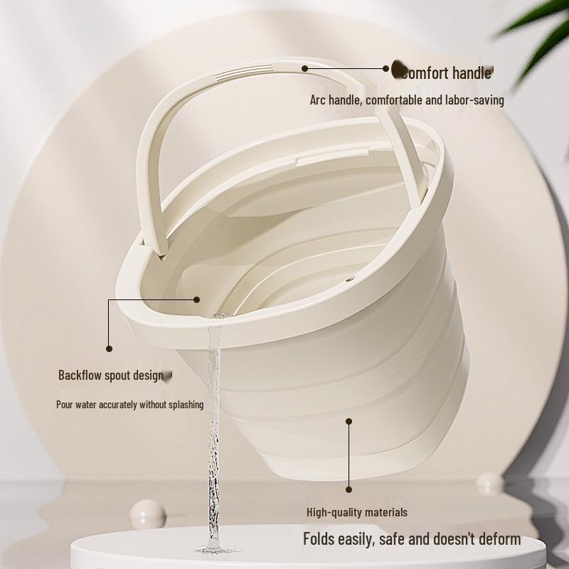 Портативное складное многоцелевое ведро: Для улицы, для автомобиля, для рыбалки, для ванночки для ног и стирки - Утолщенный, большой вместимости